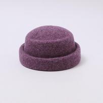 French vintage-style wool rolled-edge top hat, concave-top beret, autumn/winter solid color, fashionable elegant pillbox hat hat circumference 58cm adjustable violetinė