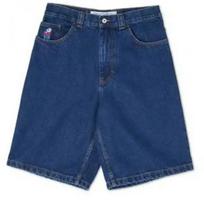 Mens Relaxed Fit Denim Shorts With Embroidered Hip-Hop Detail Mid-Rise Straight Cut Light Wash Cotton Blend XXL blue