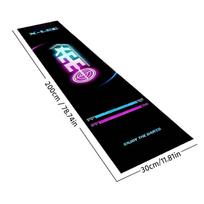 Neon Cyber Darts Special Floor Covering Anti-slip Dart Throwing Line Floor Mat Home Game Room Decoration 30x200cm 12x79inch blue