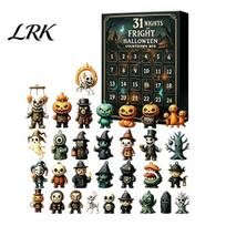 Surprising Box for Halloween Advent Calendar 2026, 31 Nights of Fright Countdown with Mini Figurines Spooky Figurines, Home Desk Decor, Party black