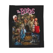The Burbs collage Velveteen Plush Blanket | Movie Poster Throw M brown