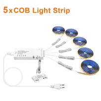 Dvigubų durų jutiklio valdymas COB LED juostiniai šviestuvai išmanioji vitrininė spinta Vyno spinta Integruotas apšvietimo artumo jutiklio jungiklis 5PCS-1M šilta balta spalva