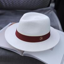 Dizainerė, nauja natūrali Panamos minkštos formos šiaudinė skrybėlė vasaros moterims/vyrams plataus krašto kepuraitė nuo saulės, apsauganti nuo UV spindulių Fedora gimtadienio dovana Large size 58-60cm gray