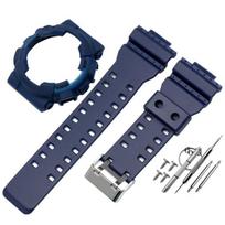 Silikoninio guminio dėklo laikrodžio apyrankė, skirta Casio G-SHOCK GA-110/100 /120 GD-100/110 Vyriški sportiniai vandeniui atsparūs dirželiai, apyrankės priedai blue