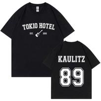 Roko grupė Tokio Hotel Kaulitz marškinėliai Vyriški mados laisvalaikio marškinėliai trumpomis rankovėmis Hip Hop Punk Dideli marškinėliai Unisex gatvės apranga XL gray