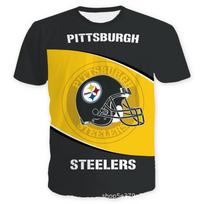 Amerikietiško futbolo vyriški trumparankoviai 3D skaitmeniniu būdu spausdinti sportiniai NFL sportiniai marškinėliai su adatos skylutėmis 4XL yellow