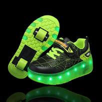 Dviračiai Vaikams LED Šviečiantys Ritinio Batai Vaikams Berniukams Mergaitėms Šviečiantys Sportbačiai Riedlentė USB Įkrovimas 33(insole 21cm)