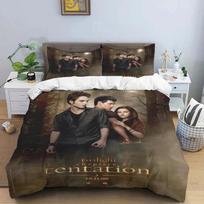 Twilight  serijos antklodės užvalkalų komplektas ir pagalvių užvalkalai Vampyras Karštieji filmai Viengulis Karališkas Pilnas Madingas 3D patalynės komplektas suaugusiems Lovos linas EU single(135x200cm) gray
