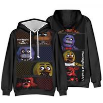 3D Print Five Nights At Freddy's Graphic Hoodies Tops Casual Women Men Long Sleeve Sport Sweatshirt Clothes Mens Plus Size Jacket Coat XXS black