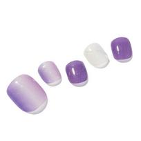 Moteriškas violetinis gelinis pedikiūras white