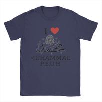I Love My Prophet Muhammad Men's T Shirts  Vintage Tee Shirt Short Sleeve O Neck T-Shirt Cotton Birthday Present Clothing S black
