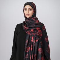 Women'S Watercolor Hijab Scarf Bandana Headband Vintage Luxury Beach 180Cm Long Handkerchief Bohemia Muslim Accessories black