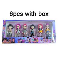 New 6pcs/set K-pop Demon Hunters Action Figure Set Derpy Rumi Mira Zoey Cute Dolls Collectible Figurines Fans Gift box gray