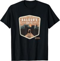 Dungeons and Dragons Baldur's Gate Forgotten Realms Logo T-Shirt M beige