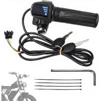 Ebike Full Twist Throttle Fits Ridstar Q20, 48V Plug And Play Throttle 3 Pin Easy Tallation, LCD Display With Key Lock, Throttle Grips For Ebike Right black
