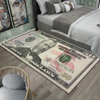 JAV dolerio banknotų spaudinys Didelis kilimas Kūrybingas valiutos dizainas Grindų kilimėlis svetainei, prieškambariui, įėjimui Pinigų tema Namų dekoras Mada 40x60cm