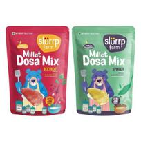 Slurrp Farm Millet Dosa Instant Mix, Supergrains Spinach And Beetroot, Natural And Healthy Food, 150g (Pack Of 2) 300GM blue