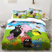 Customizable Name Children'S Les Barbapapa Bedding Set Bedroom Soft Modern Bedspreads Comefortable Duvet Cover Quilt Pillowcase EU Single(135*200cm)3pcs black