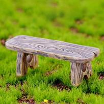 1PC Mini Wooden Park Bench Chair Succulents Bonsai Ornaments Romantic Resin Love Stool Small Fairy Garden Figurine white