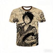 The Straw Hat Crew Assembles! Multi-Character 3D All-Over Print T-Shirt - Breathable and Personalized Anime Merchandise Top XS beige
