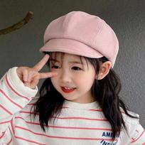 Soft Baby Beret Hat Warm Children Newsboy Cap Autumn Winter Kids Berets  Boys Girls rožinė
