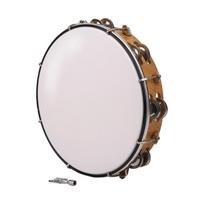 10 colių dviejų eilių varpeliai Tamburinas Muzikos instrumentas Rankinis būgnelis Varpeliai Būgnelio varpeliai Žaislas vakarėlio žaidimui white