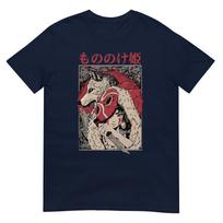 Men's Casual T-Shirt Mononoke Hime Princess with Wolf Red Mask Ukiyo-e Style Red Black White Graphic Print Short Sleeve Trendy XXXL gray