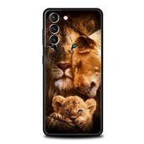 Liūto dėklas, skirtas Samsung Galaxy S24 S23 S22 S20 S21 FE Ultra S24 S23 S10 S10E S9 S8 Plus 5G, silikoninis telefono dėklas Fundas Capas for Samsung S20 brown