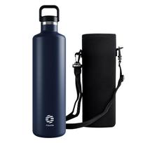 FEIJIAN 1750ml didelės talpos termosinis puodelis Nerūdijančio plieno termoso butelis su nešiojamu audinio maišeliu 1750ml mėlyna