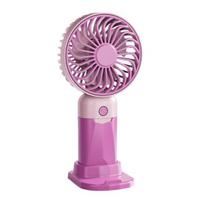3-Speed Handheld Fan with Phone Holder Quiet USB Rechargeable Mini Personal Desk Fan Portable Travel Outdoor Summer Cooling Fan rožinė raudona spalva