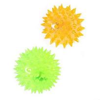 Šokinėjantis šviečiantis kamuolys Dygliuotas guminis sensorinis žaislas su mirksinčiomis spalvomis Katės Šuns kramtomasis žaislas Dantų valymo dygliuoti kamuoliai S 3pcs yellow