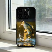 Karpinės Žvejybos R-Meškerės Telefono Dėklas iPhone 17,16,15,14,13,12,11 Plus,Pro Max,XS,Spalvotas Sidabru Padengtas Vidinis Dangtelis iPhone16pro gray