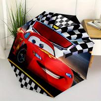 Lightning McQueen,Checkered Flag Automatic Folding Umbrella   Simple 8 Rib Design, Bright Cartoon Pattern, Durable Iron Frame, Suitable For red