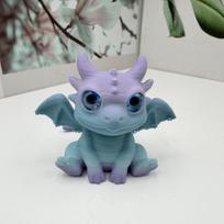 4 vnt. Mielas mažas skraidantis drakonas 3D spausdintas žaislas Imitacinis gyvūnas Skraidantis drakonas Žaislas Realistiškos akys Kūrybiškas stalo dekoras Žaislas Dovana gray