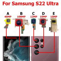 Rear Front Camera For Samsung S22 Ultra 5G S22Ultra S908 Backside Facing Frontal Selfie Back Camera Module Mobile Phone Parts Camera A gray