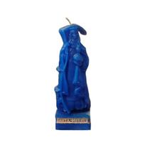 Santa Muerte Figure Candle Hecate Jyotish Mystic Mall Decorative Soy Blend Wax Candle "Pack-Of-1" mėlyna