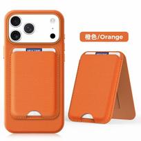 Originalus Tech austas magnetinis kortelių laikiklis odinis dėklas Apple Iphone 17 Pro Max 16 15 14 13, Magsafe įkrovimui, apsauginis dangtelis iPhone17 Pro oranžinė