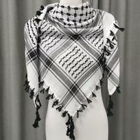 Manufacturer Men Shemagh Woven Keffiyeh Scarf Arab Palestine Kufiya Arafat Hatta Original Brand Cotton Unisex Shawl gray