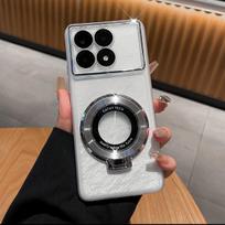 Dėklas Xiaomi POCO X6 Pro, minkštas TPU, permatomas, su žiedu, magnetinis apsauginis galinis dangtelis, dėklas Xiaomi POCO X6Pro telefonui For POCO X6 Pro balta