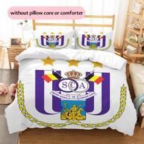 RSC Anderlecht rašto patalynė Namų dekoracija Gimtadienio dovana (1 * antklodės užvalkalas + 2 * pagalvės užvalkalai, be šerdies) 135x200cm purple