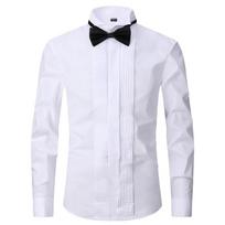 M~6XL Vyriški prancūziškais manžetais marškiniai baltos spalvos, ilgomis rankovėmis, socialiniai vyriški marškiniai, įprasto kirpimo, vakarėliui, vakarienei, vestuvėms, su manžetų sagomis, oficialūs marškiniai M white