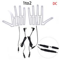 1 Pair Clothes Heating Pad Carbon Fiber 5V Five-Finger Gloves Heating Pad Insulation for Outdoor Skiing white
