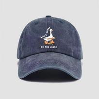 pc Skateboarding Duck Print Washed Baseball Cap for UnisexMinimalist Retro Style Casual Soft Adjustable Dad HatPerfect As Gifts Adjustable blue