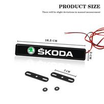 BMVR7 LED Light Emblem for Skoda Kodiaq Superb Kamiq Fabia 1 Rapid Octavia 2 A7 Tour RS Yeti Karoq Car Front Grille Badge Decoration black