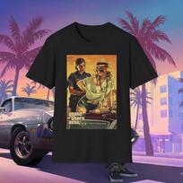 GTA 5 Grand Theft Auto V Leonida Vice City Unisex Softstyle T-Shirt L black