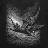 Fallen Angel Satan Shirt – Gustave Doré Paradise Lost Engraving Tee 4XL gray