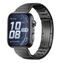 Titano metalo apyrankė Huawei Watch Fit 5 Pro Fit 4 Fit 3, briaunota, plona, moteriška, su greito atsegimo mechanizmu For  huawei FIT3/4/5 Pro with-silver connector juoda