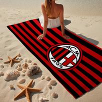 AC Milan Logo Dizaino Paplūdimio Rankšluostis, Greitai Džiūstantis, Lengvai Priežiūros, Naudoti Tiek Sportui, Tiek Paplūdimio Atostogoms, Sporto Būtinas Ventiliatoriaus Dovana 80cmx160cm(31x63inch)