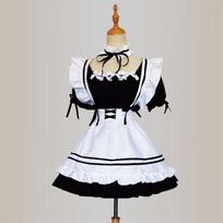 Black & White Japanese Lolita Maid Dress for Women - Cute Big Sister Style, Plus Sizes Available 3XL balta/juoda