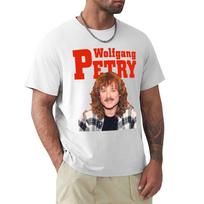 Wolfgang Petry Marškinėliai Wolfgang T-shirt Darbinis trumpomis rankovėmis medvilninis viršus 2XL gray